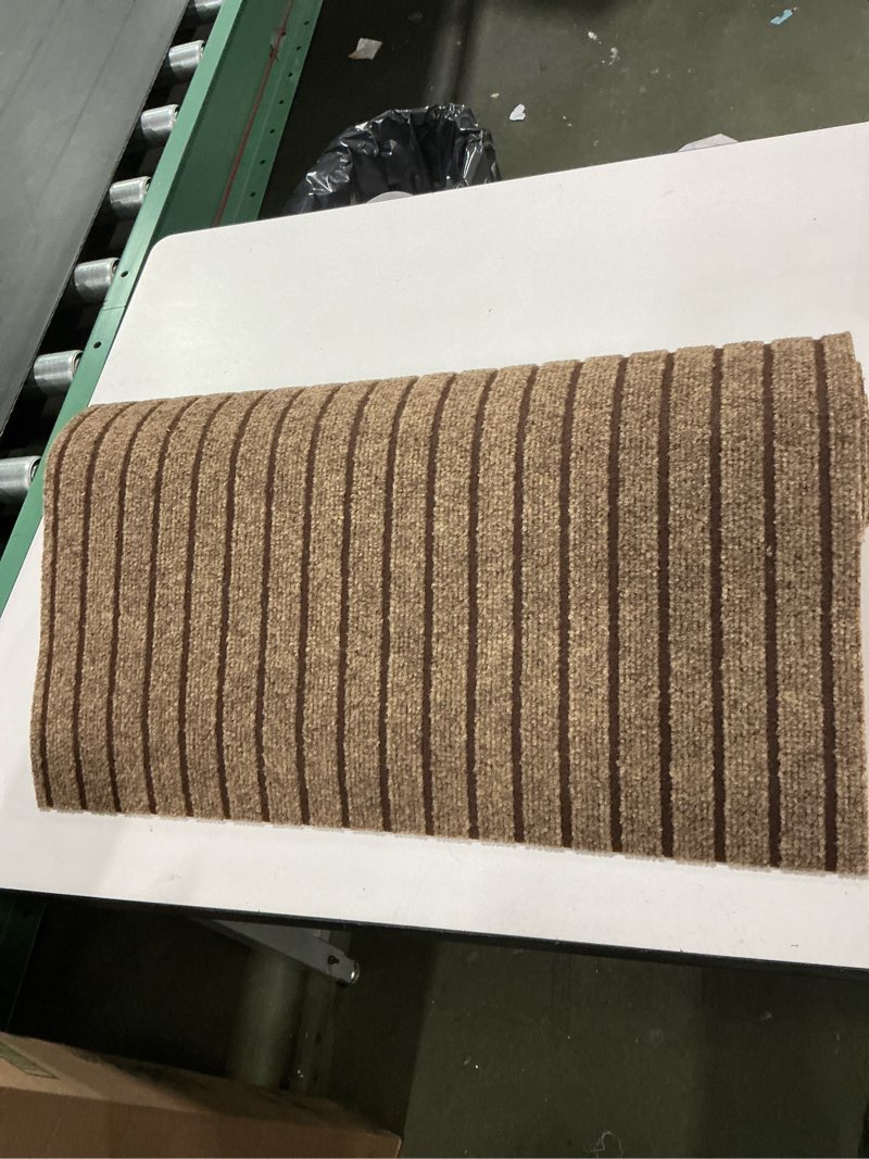 Condition photo showing Good Condition for 2' x 6' Runner Rugs with Rubber Backing, Indoor Outdoor Utility Carpet Runner Rugs, Stripe Brown, Can Be Used as Aisle for The RV and Boat, Laundry Room and Balcony 2 ft x 6 ft Stripe Brown