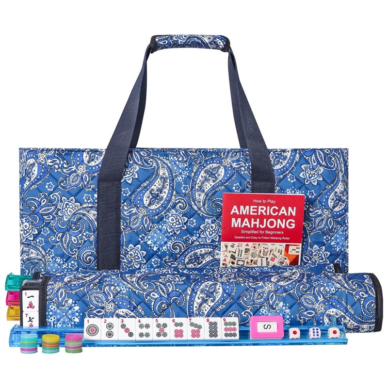 gustaria american mahjong game set, 166 quality white tiles