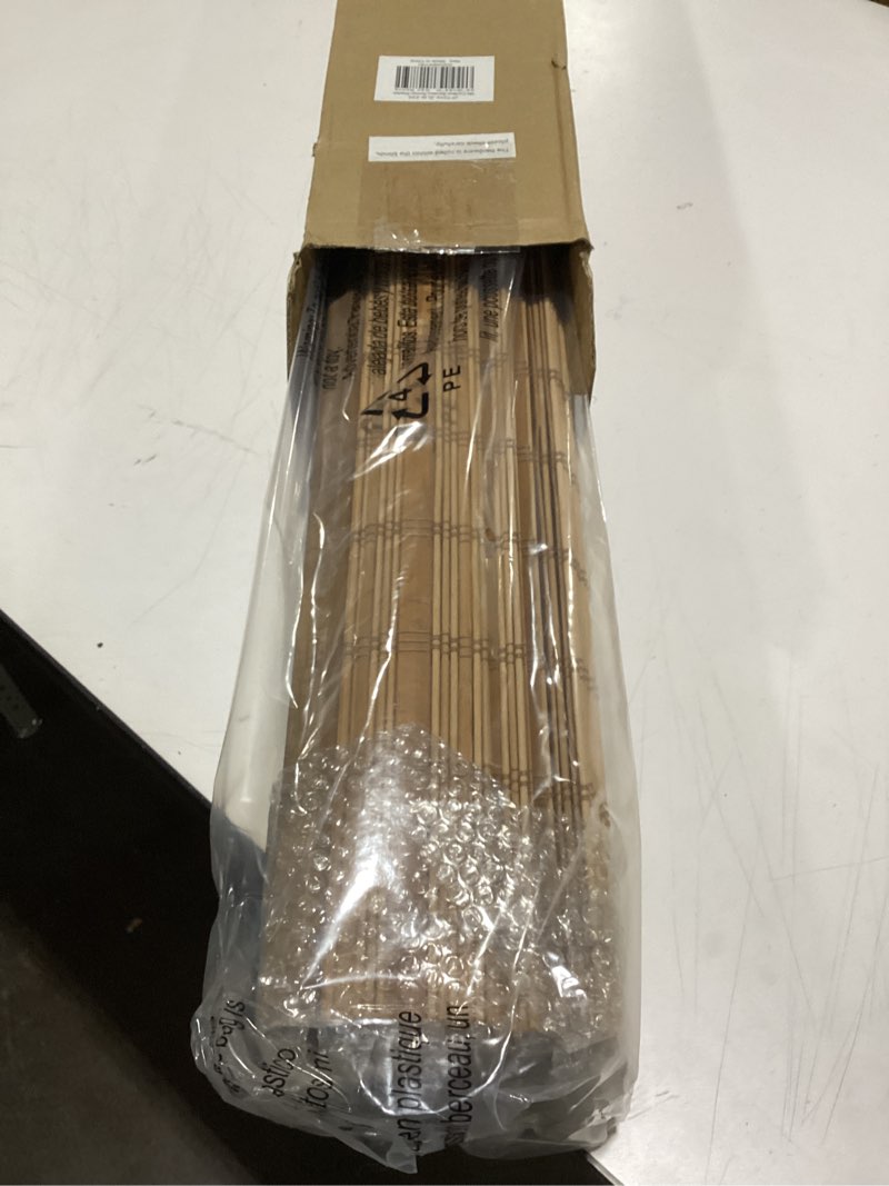 Condition photo showing Good Condition for LazBlinds No Tools No Drill Cordless Bamboo Roman Shades, Light Filtering Window Treatment, Roll Up Bamboo Blinds for Windows 26'' W x 64'' H, Dali Native Light Filtering-dali Native 26" W x 64" H