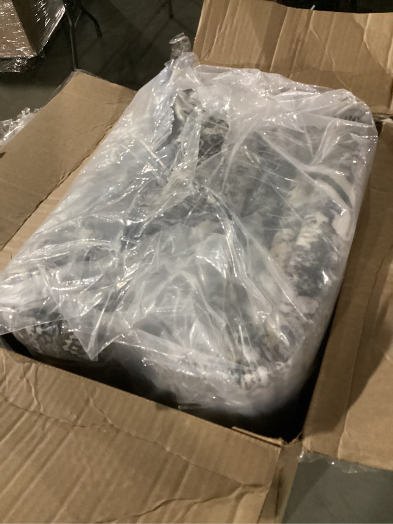 Condition photo showing New/Like New for Washable Rugs 8x10 Area Rugs for Living Room,Ultra Soft Faux Wool Retro Carpets,Non Slip Backing,Durable Edge Binding,Stain Resistant,The Large Carpet for Bed Room,Dining Room,Office Decor Brown-white