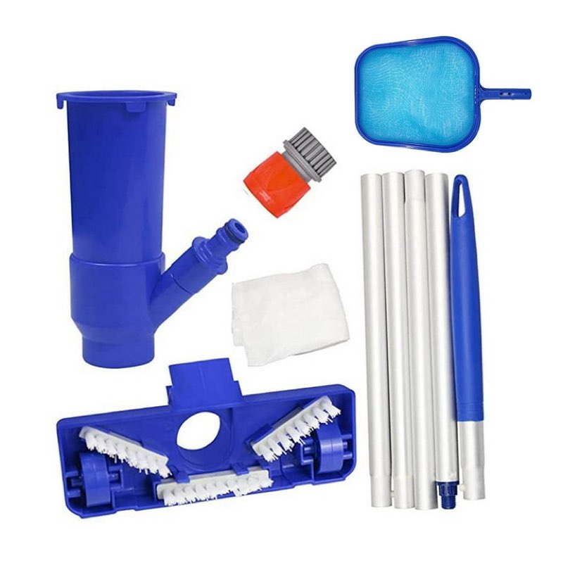 (Misng Net) Handheld Pool Vacuum above Ground - Portable Swimming Pool Jet Cleaner, Pool Leaf Vacuum Cleaning Kit W/Brush with 5 Section Poles, Small Jet Vac Vacuum for Underwater, Spas, Pondsi