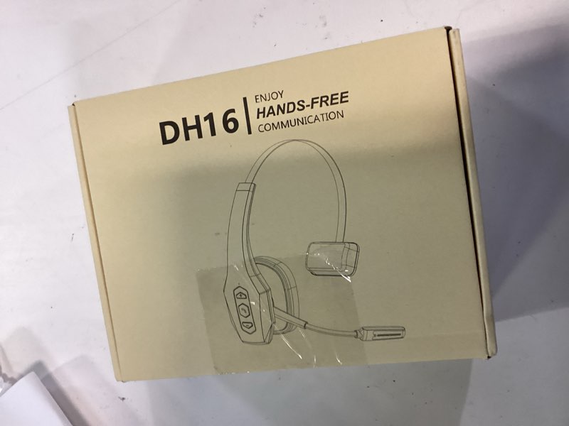 Condition photo showing Good Condition for trucker bluetooth headset with charging base, wireless hands-free headset with noise canceling mic & mute button, 56hrs working time pc headsets for cell phones, computer, truck driver black