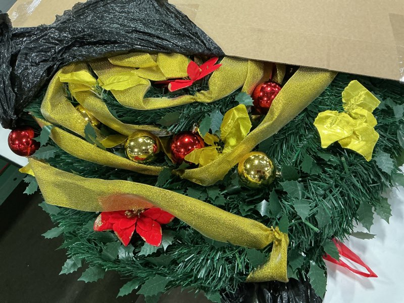 Condition photo showing As Is for Waipfaru 6Ft Prelit Pop Up Christmas Tree Decorations, Pre Decorated Artificial Christmas Tree with 