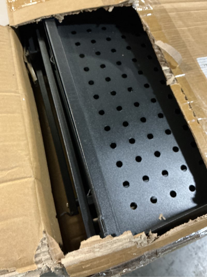 Condition photo showing As Is for BRIAN & DANY 5-Tier Foldable Storage Shelves with Wheels, Folding Metal Rack Shelving Unit, Heavy Duty No Assembly Organizer Shelf for Garage, Kitchen, Basement, Pantry, Black