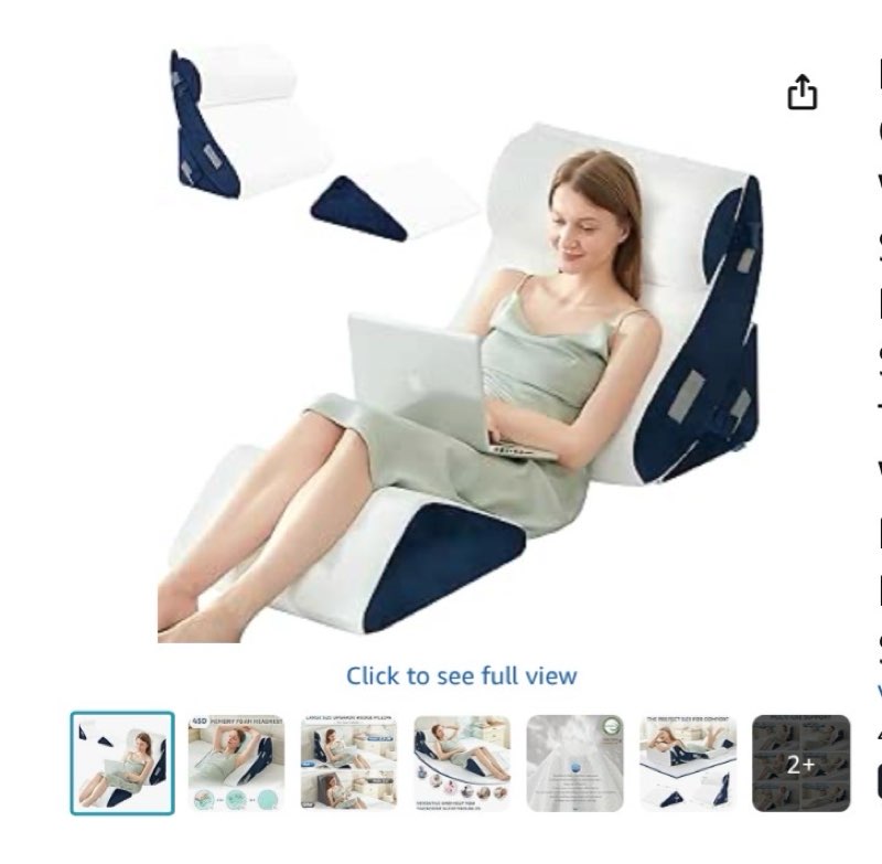 BDEUS 4pcs Orthopedic Bed Wedge Pillow Set for Sleeping, Memory Foam for Sleeping,Breathable Triangl