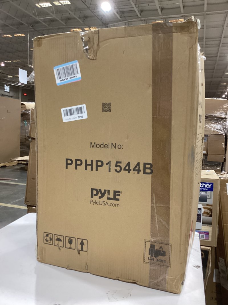 Condition photo showing Good Condition for pyle wireless portable pa speaker system -1200w high powered bluetooth compatible indoor&outdoor dj sound stereo loudspeaker with usb mp3 aux 3.5mm input, flashing party light & fm radio -pphp1544b 15"