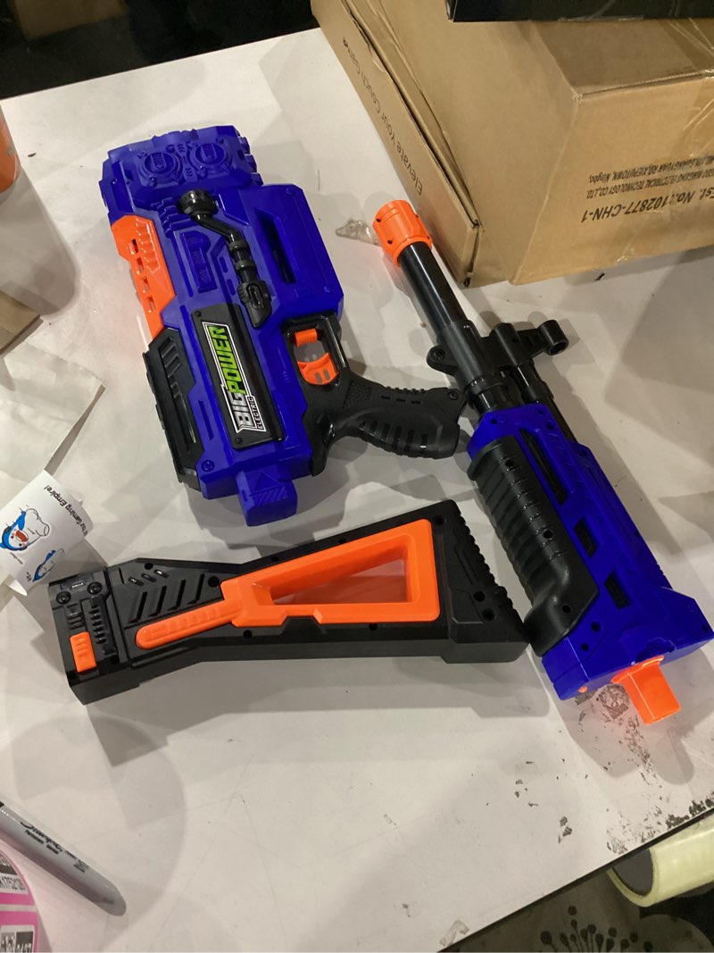 Condition photo showing As Is for Bigpower Electric Kids Toy Sniper Rifle with Scope Tactical Vest Kit,4 in 1 Automatic Kids Sniper Rifle Toy Guns for Boys 8-12,Rifle Dart Guns Big Size,Toy Guns with Removable Magazines?2 Pcs