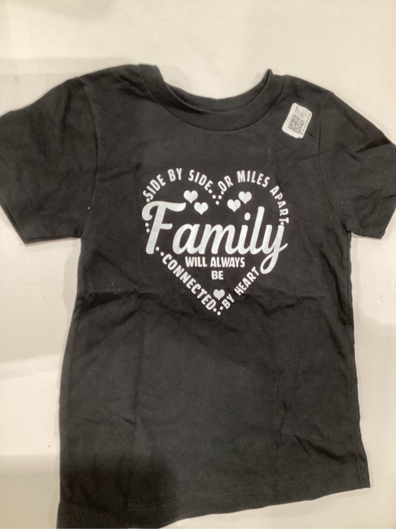 Side by side or miles apart family will always be connected by heart kid tshirt black 