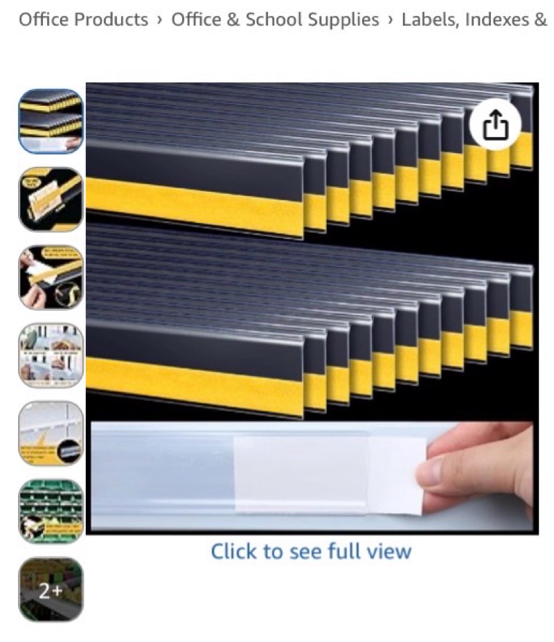 fainne 50 pcs 1.25 inch shelf label strip holders plastic wire shelf price tag holder self adhesive 