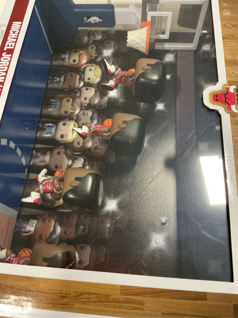 Condition photo showing As Is for Funko Pop! Moments Deluxe: Chicago Bulls - Michael Jordan - 1987 Dunk Contest - Collectable Vinyl Figure - Gift Idea - Official Merchandise - Toys for Kids & Adults - Sports Fans