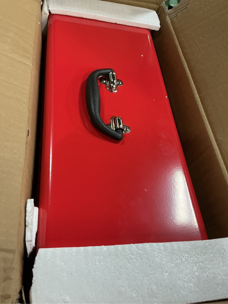 Condition photo showing New/Like New for big red antbd133-xb torin 20.5" portable 3 drawer steel tool box with metal latch closure, red