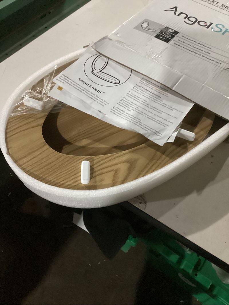 Condition photo showing New/Like New for Elongated Toilet Seat Molded Wood Toilet Seat with Quietly Close and Quick Release Hinges, Easy to Install also Easy to Clean by Angol Shiold (Elongated, Original style) Soft Close Hinge Original style