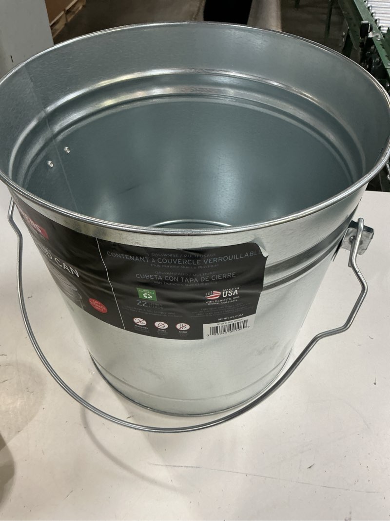 Condition photo showing Good Condition for behrens galvanized steel locking lid storage can  6-gallon