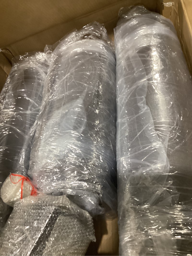 Condition photo showing As Is for L-Shaped Sectional Sofa with Movable Chaise & Storage Ottoman, Comfortable 3-Piece Modular Convertible Couches for Living Room, Apartment & Office, Black Grey Linen-black Grey-a