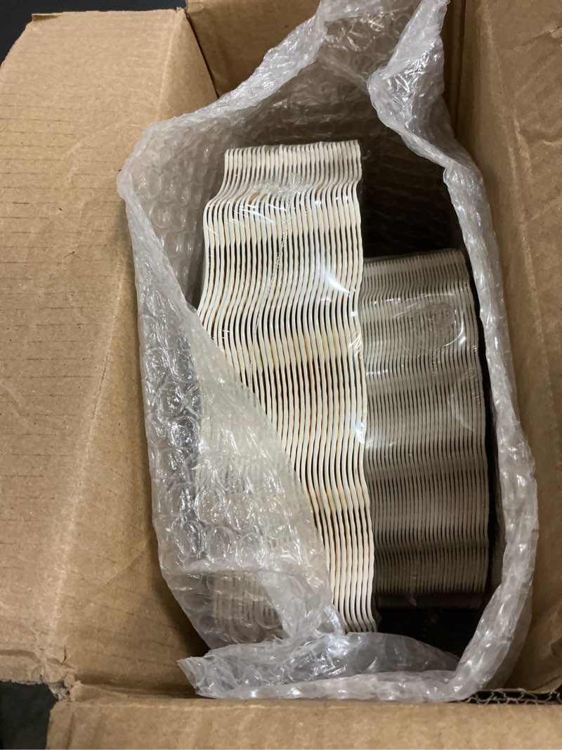 Condition photo showing New/Like New for dayammi 60pcs ivory plastic plates with gold rim,ivory gold disposable plates - heavy duty plastic plates include 30 dessert plate,30 dinner plate,ivory scalloped gold plates for party wedding