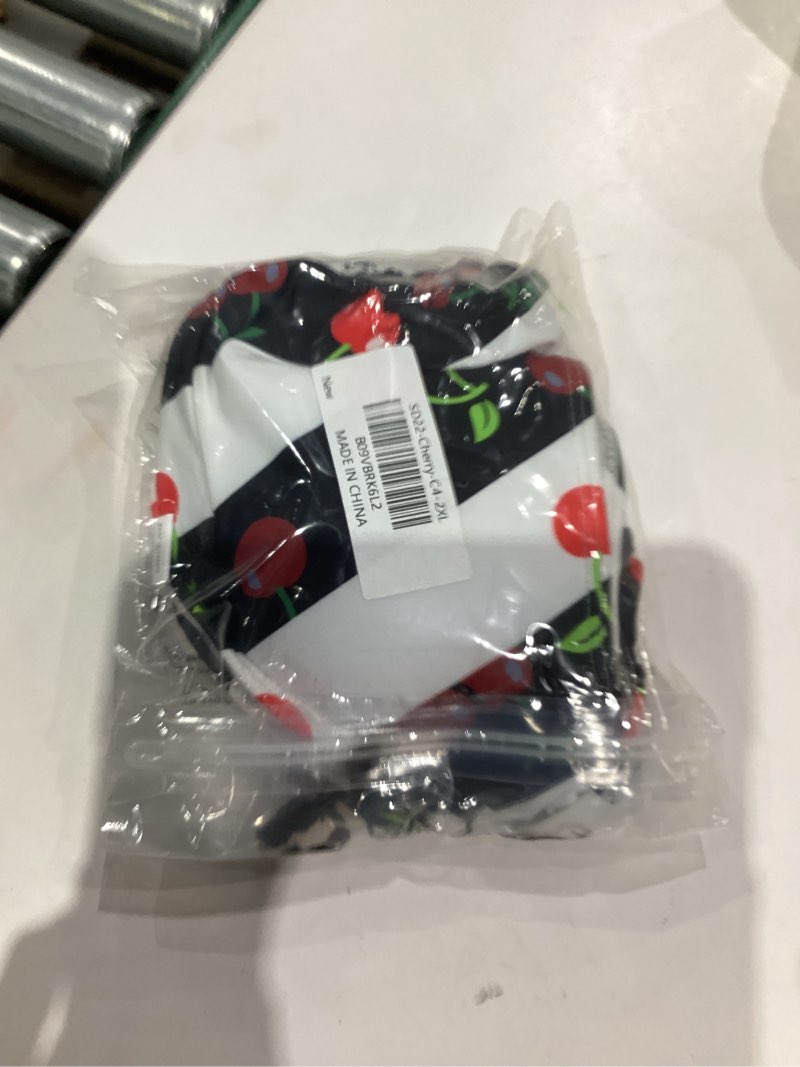 Condition photo showing New/Like New for Women Two Piece Swimsuit Cute Cherry Tie Side Triangle Bikini Bathing Suit Color4 XX-Large