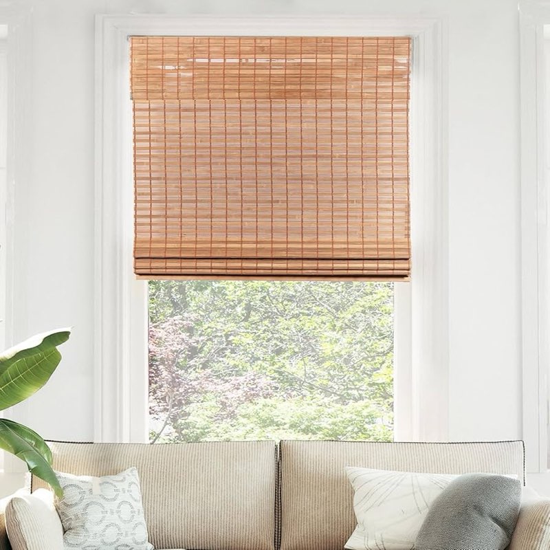 CHICOLOGY Bamboo Roman Shades - Customer Favorite Light Filtering Blinds for Windows, Premium Quality, Ideal for Home, Snow White, 23"W X 64"H 23"W x 64"H Snow