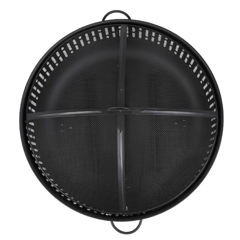 steel round portable wood-burning fire pit