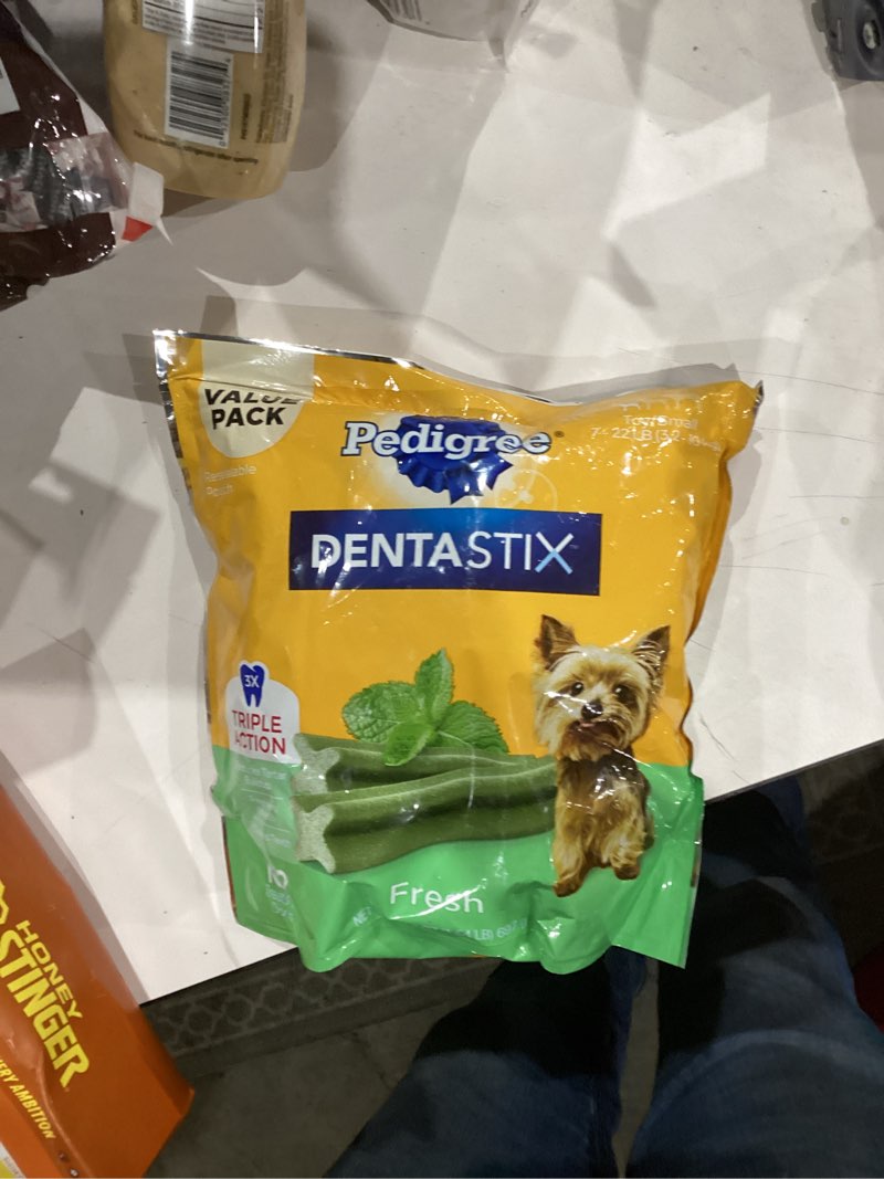 Condition photo showing New/Like New for Pedigree Dentastix Small and Toy Breed Dog Treats, Fresh Flavor, 1.54 lb. Bag (102 Treats) Mint 102 Count (Pack of 1)
