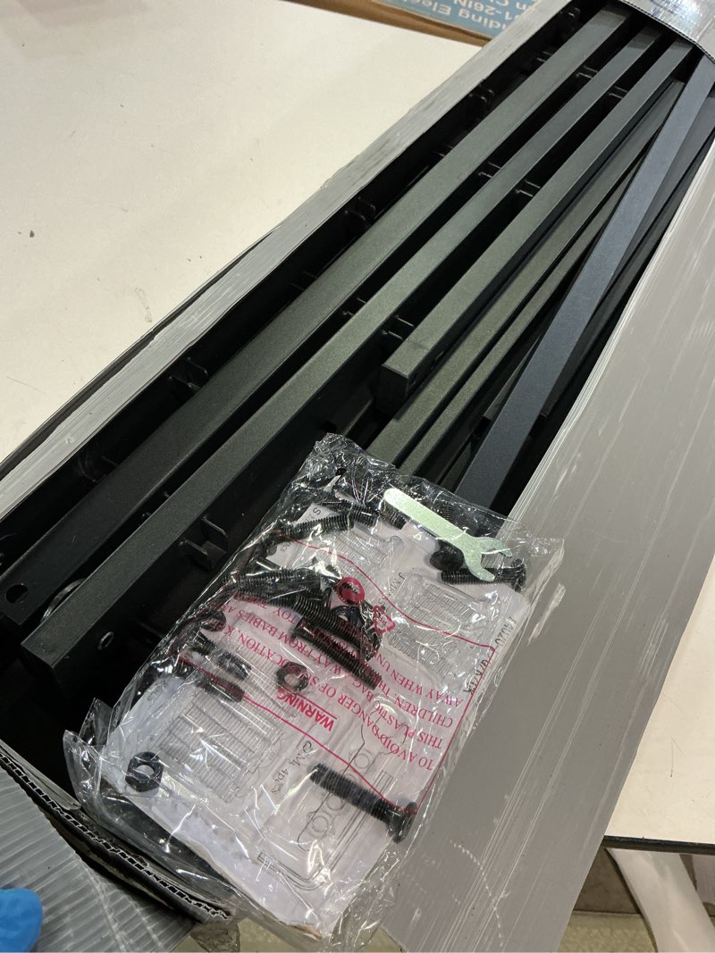 Condition photo showing As Is for Metal Bed Frame,Full Size Bed Frame with Storage Space,Heavy Duty Sturdy Mattress Foundation,Easy Assembly,No Box Spring Needed, Black,18 Inch,Full Full 18 Inch