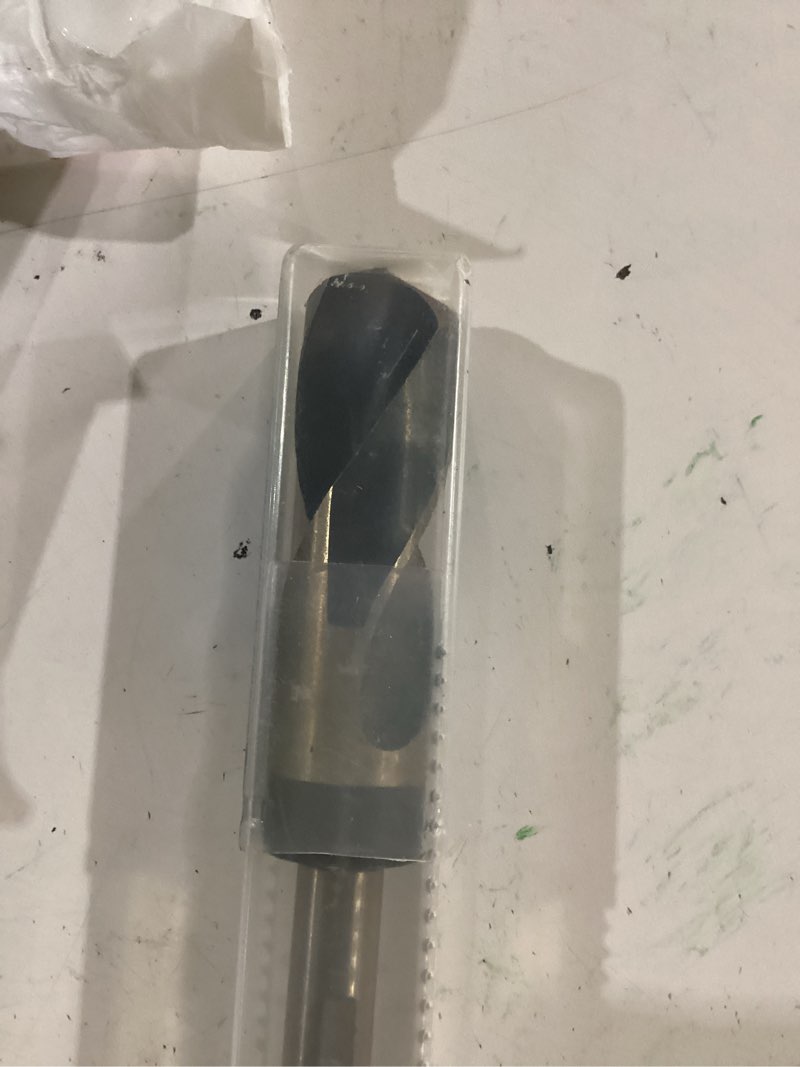 Condition photo showing Good Condition for 1 inch drill bit, reduced shank high speed steel bit with 1/2" shank, hss 4241 black & gold drill bits for mild steel, metal and hard wood