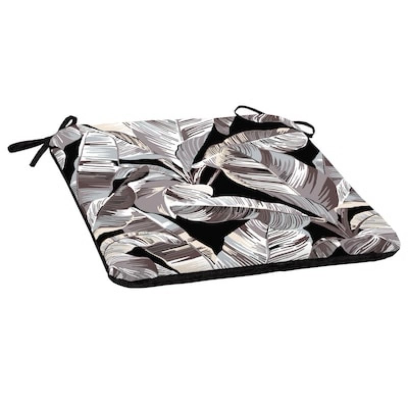 2 pcs style selections 18-in x 18-in modern black tropical patio chair cushion