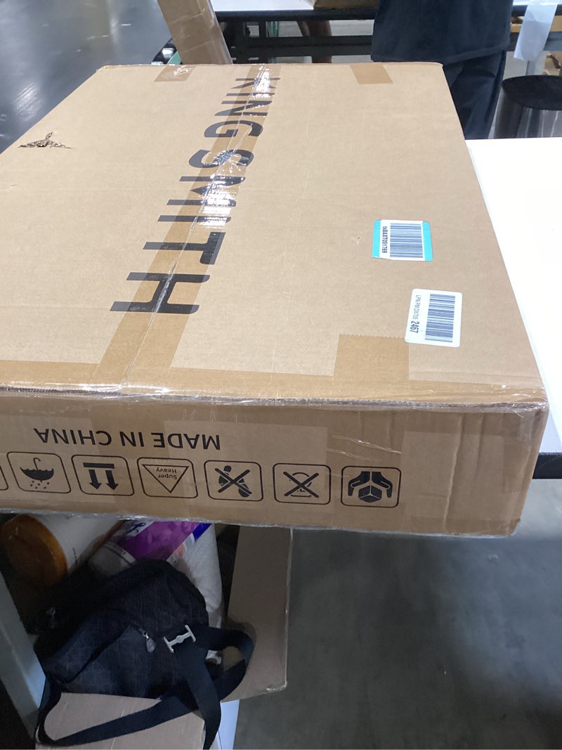 Condition photo showing New/Like New for similar to kingsmith height adjustable mobile standing desk with 360° swivel casters, 28\"-43\" pneumatic rolling desk with storage drawer, perfect for home office, bedroom, living room, dark walnut