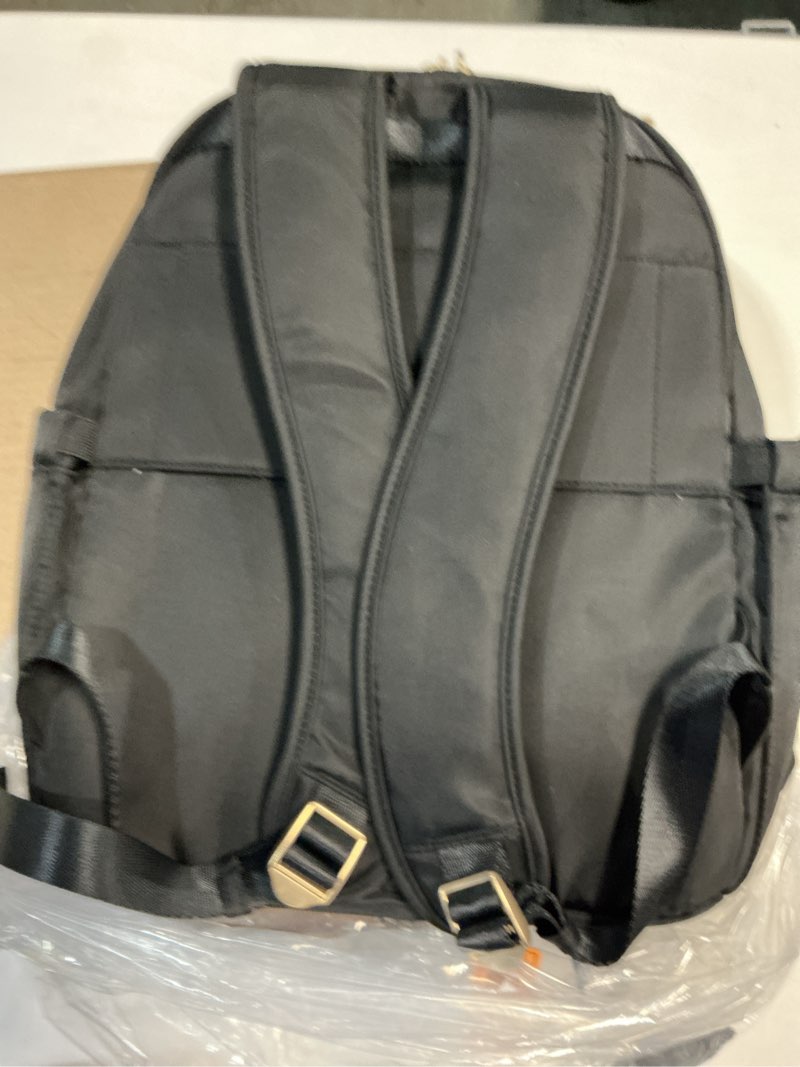 Condition photo showing Good Condition for JuJuBe New Classic Diaper Bag Backpack with Portable Changing Pad, Stroller Straps, Large Travel Backpack for Boy or Girl, Carrying Baby Bottles, Wipes, Diapers, Pacifiers, Black, Mothers Day GIft Black Polyester