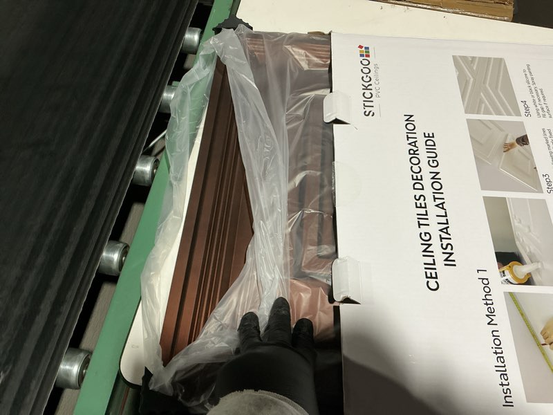 Condition photo showing Good Condition for STICKGOO Glue Up Ceiling Tiles, 24x24 Inch PVC Decorative Drop Ceiling Tile Antique Copper 48 Sq. Ft, Pack of 12 Tiles 24"x24" Antique Copper