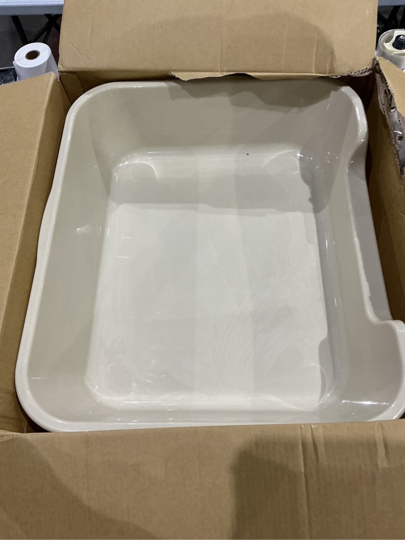 Condition photo showing Good Condition for 1 pack of extra large cat litter box (abs material), low entry senior litter pen for geriatric kitty big cats, jumbo pet safe litter boxes tray for pets potty (beach sand, 24" l x 20" w) large (pack of 1) beach sand