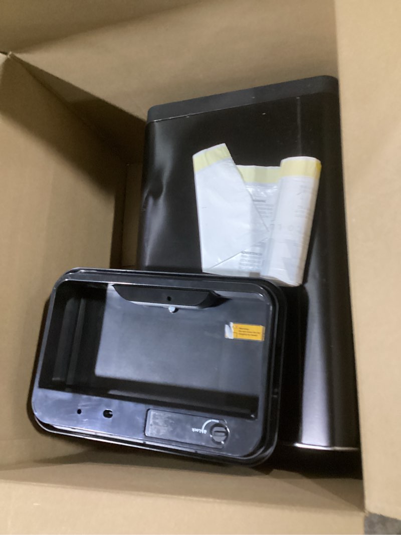 Condition photo showing Good Condition for eko deluxe mirage-t 50 liter / 13.2 gallon touchless rectangular motion sensor trash can, matte black stainless steel finish deluxe 50l - matte black