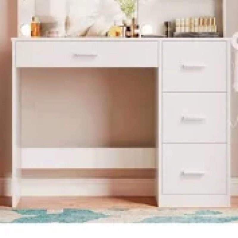 Makeup Vanity With Lights, Vanity Desk With Mirror And Drawers