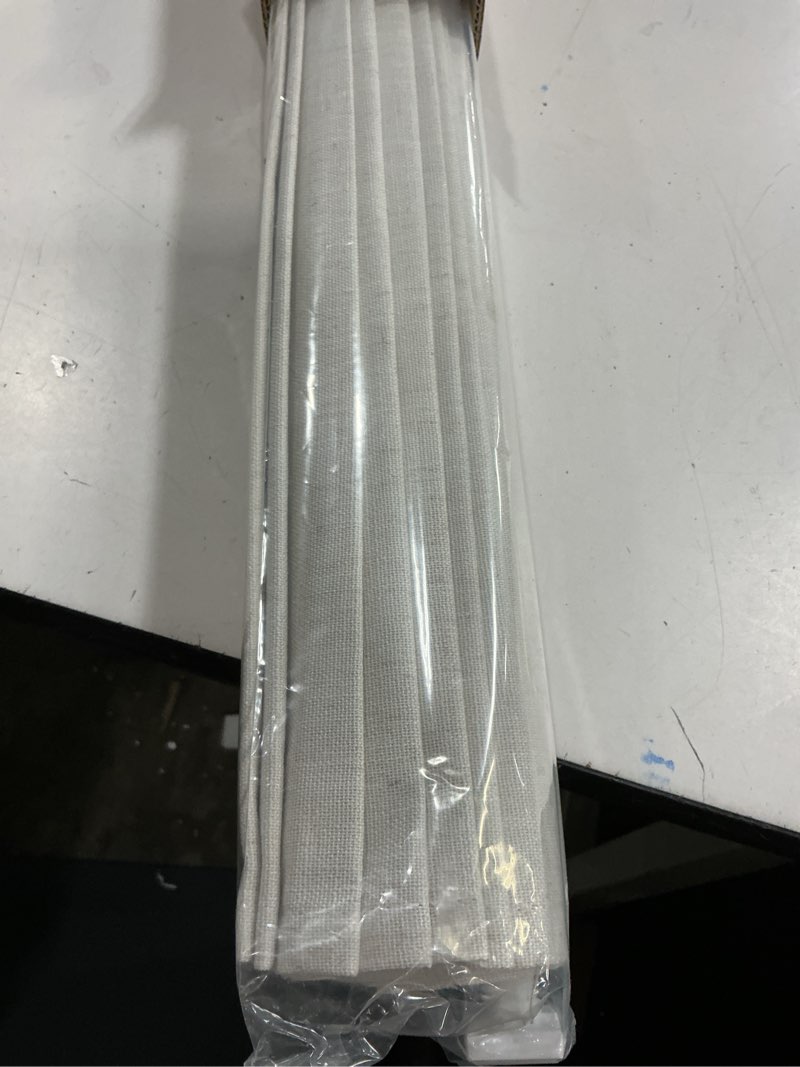 Condition photo showing New/Like New for lazblinds no tools no drill cordless roman shades for windows, blackout thermal insulated uv blocking window blinds, room darkening fabric blinds for indoor windows, 30'' w x 64'' h, off white blackout - off white 30" w x 64" h