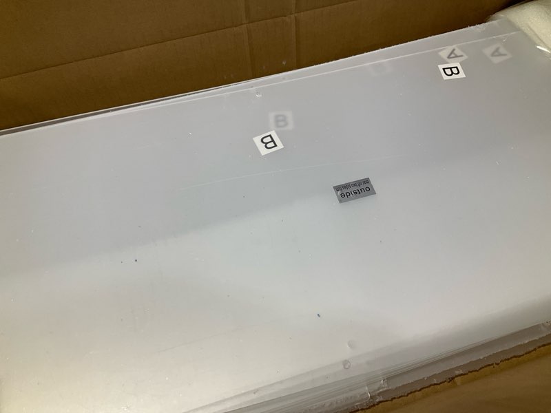 Condition photo showing New/Like New for upsimples 6 Pack Acrylic Shelves for Wall Storage, 15" x 4“ Floating Bookshelves for Kids, Display Shelf Organizer for Bathroom, Bedroom, Living Room, Kitchen, Room Decor, Clear 6 15x4"