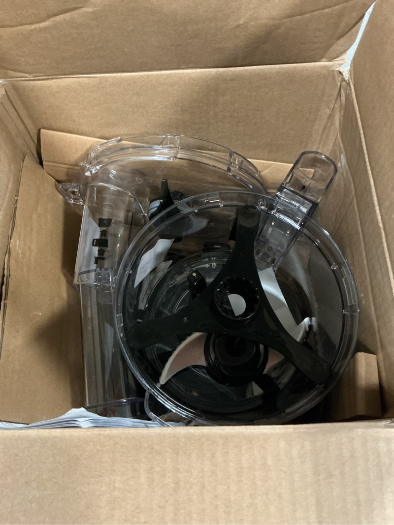 Condition photo showing As Is for hamilton beach food processor & vegetable chopper for slicing, shredding, mincing, and puree, 10 cups + easy clean bowl scraper, black and stainless steel (70730)