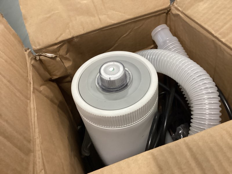 Condition photo showing As Is for INTEX C1000 Krystal Clear Cartridge Filter Pump for Above Ground Pools: 1000 GPH Pump Flow Rate – Improved Circulation and Filtration – Easy Installation – Improved Water Clarity – Easy-to-Clean 1,000 Gallons Per Hour White