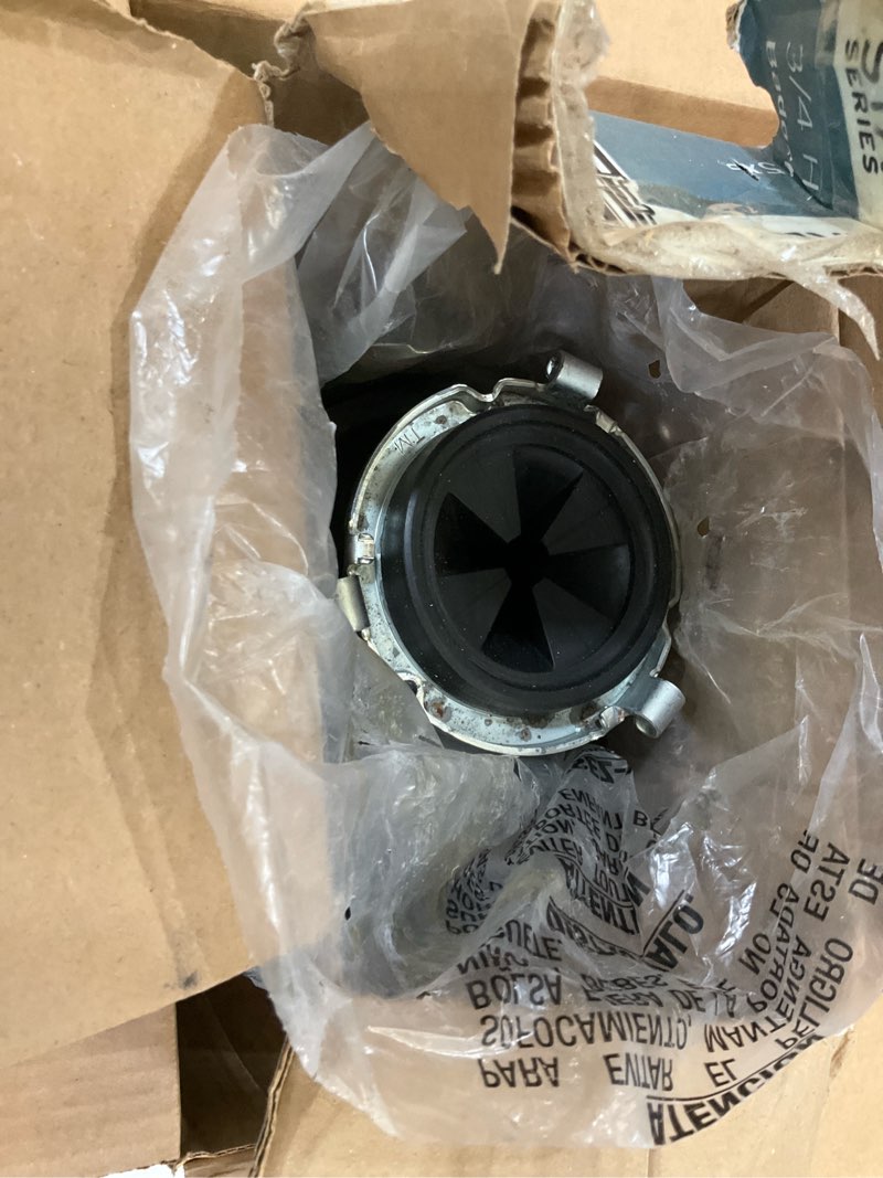 Condition photo showing As Is for insinkerator badger 5xp garbage disposal, standard series 3/4 hp continuous feed food waste disposer, black / stainless