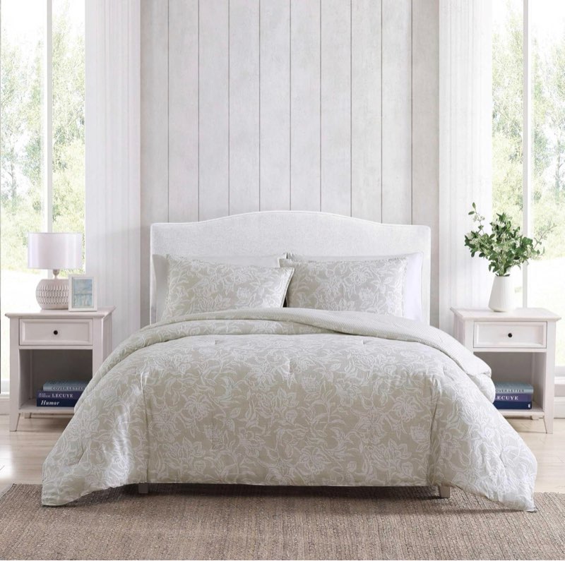 nautica - comforter set, soft reversible bedding with matching shams, casual home decor (tortola beige, full/queen) full/queen tortola beige