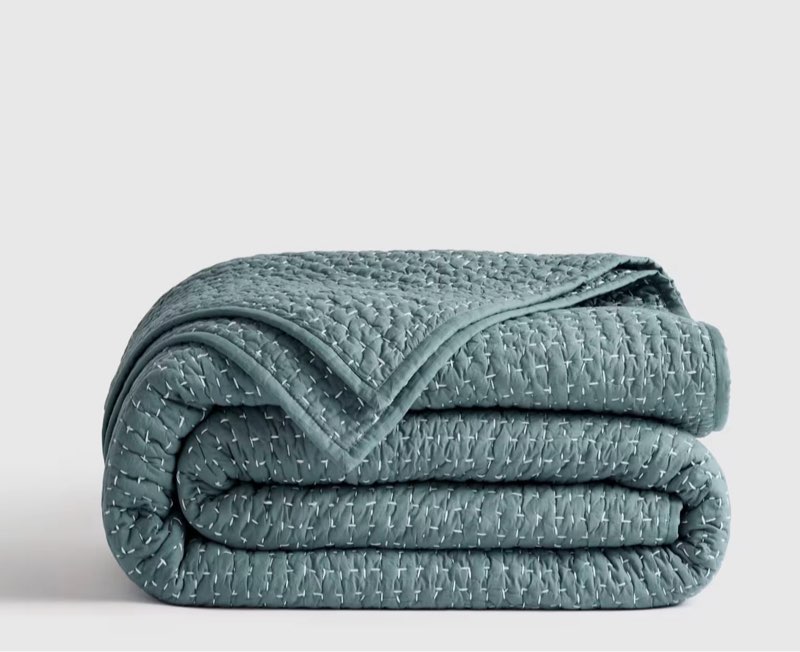 quince organic cotton hand stitched quilt full/queen without sham set