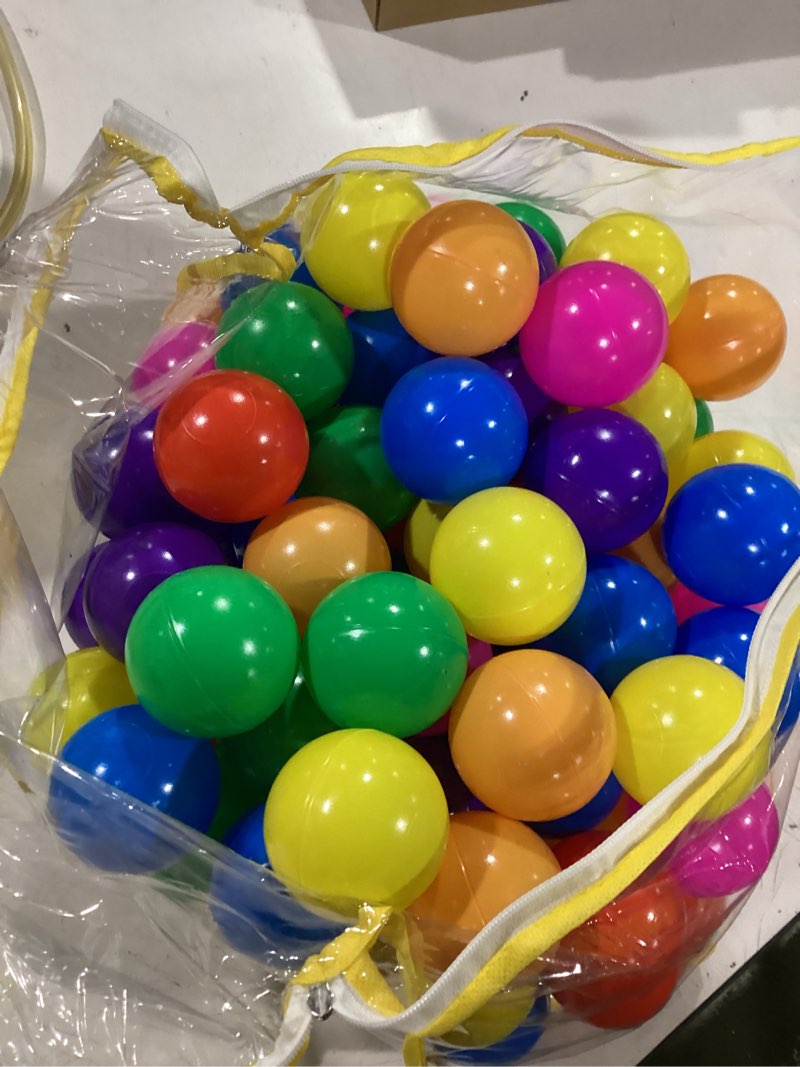Condition photo showing Good Condition for hovenlay ball pit balls phthalate free bpa free crush proof plastic - 7 bright colors in reusable play toys for kids with storage bag 100 balls, 7 colors