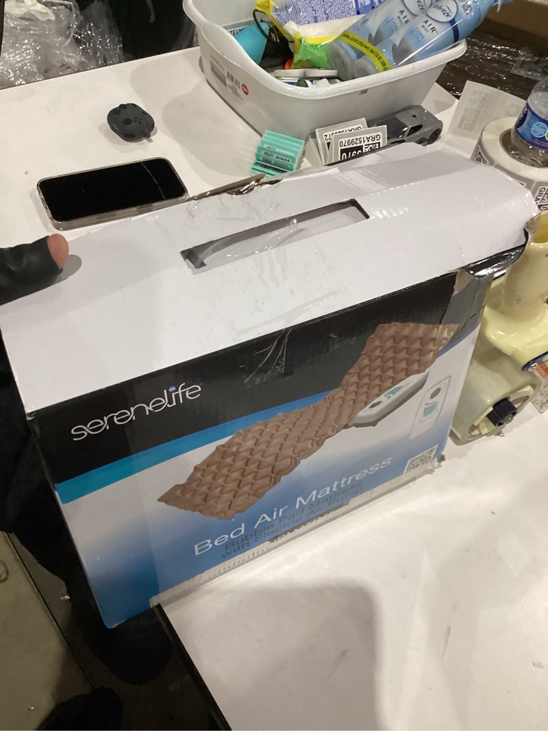 Condition photo showing As Is for SereneLife Air Pressure Mattress Pad | Hospital Topper for Bedridden Patients | Alternating Air Pressure Mattress with Electric Pump, Medical Grade Pad & Topper for Hospital Bed | 330 lbs Capacity Air Bubble Pad