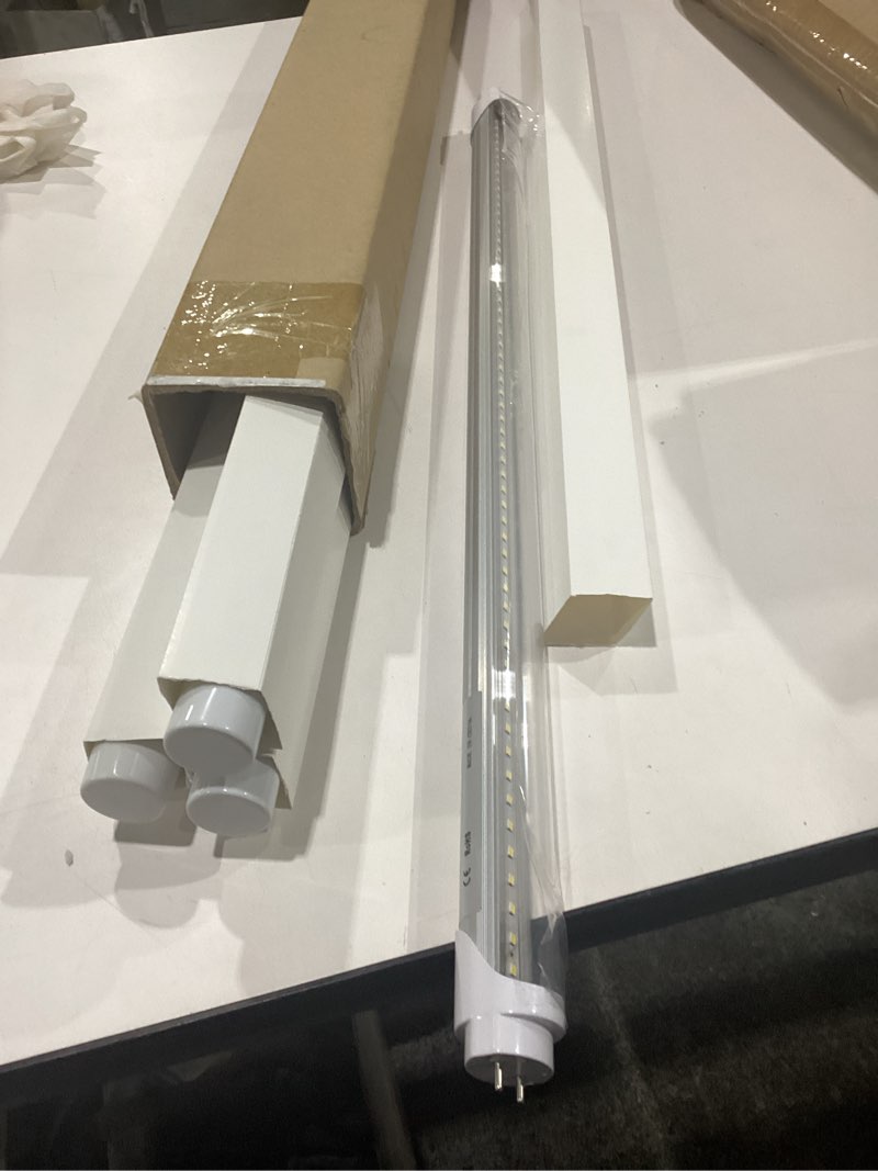 Condition photo showing New/Like New for 2ft t8 led tube light,12w(30w equivalent), 1560lm,led replacement f20t10 t20t12 flourescent tube,5000k, dual ended power, clear cover(4-pack)