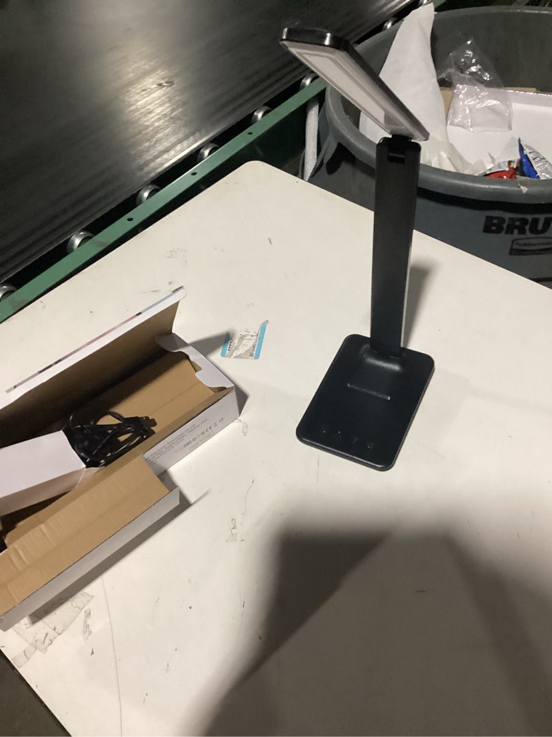 Condition photo showing Good Condition for LED Desk Lamp with USB Ports,Touch Desk Lamps for Home Office with 5 Color Modes,3 Brightness Desk Light with Small Night Light,Reading Lamp Table Lamp for Bedroom Bedside Study Black ?with adapter?