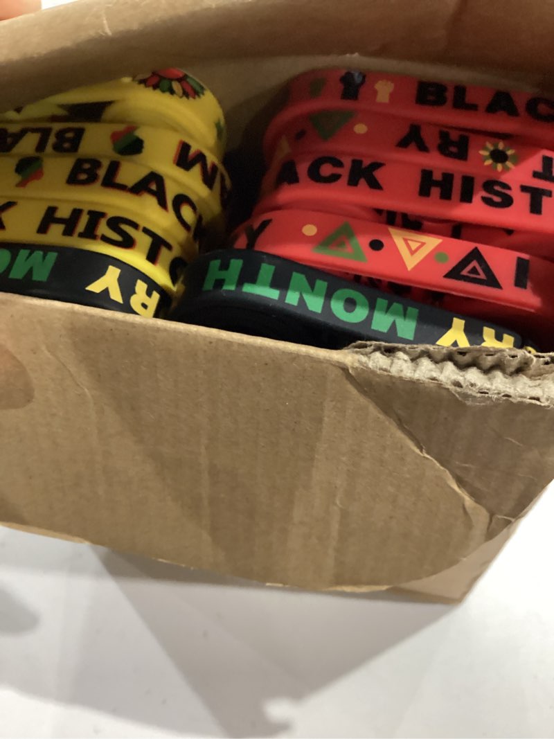 Condition photo showing Good Condition for 200 pcs black history month silicone bracelets black history month wristbands freedom day bracelets gifts stuffers for adults