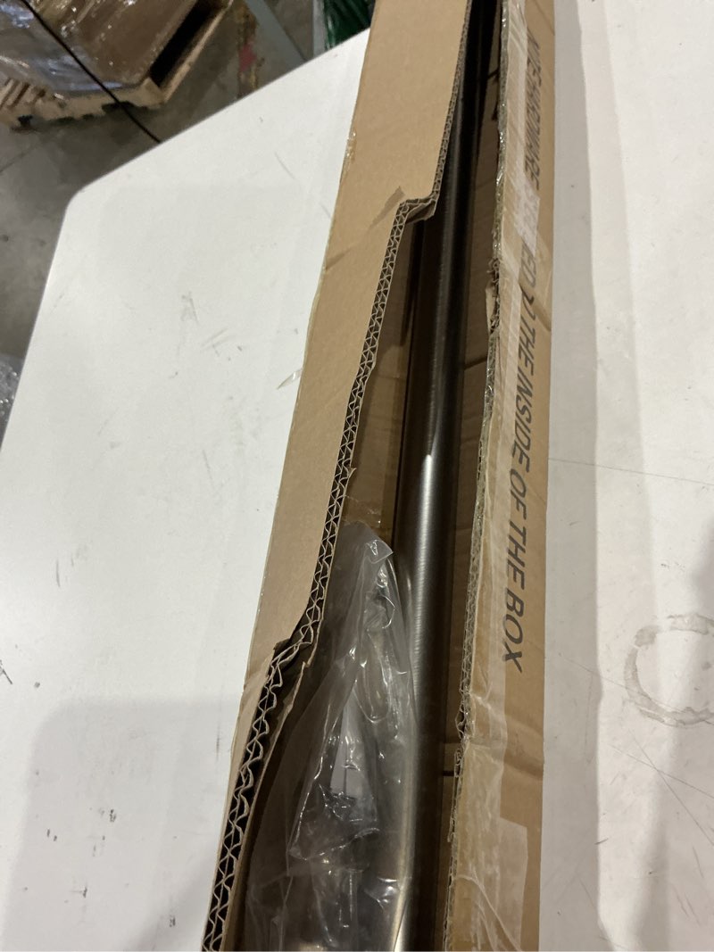 Condition photo showing Good Condition for heavy duty curtain rods,1 1/4" large diameter premium nonadjustable curtain rod,48in/4ft custom window treatment rods with durable aluminum brackets and end caps,brushed nickel finish brushed nickel 48in/4ft