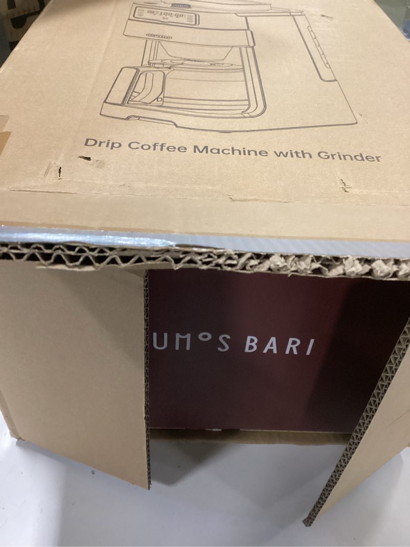 Condition photo showing New/Like New for Drip Coffee Maker with Built-in Grinder, 10-Cup Coffee Machine with 24-Hour Delay Timer, Touch Screen, Self-Cleaning, Reusable Filter, 1.5L Removable Water Tank, Warming Plate, White