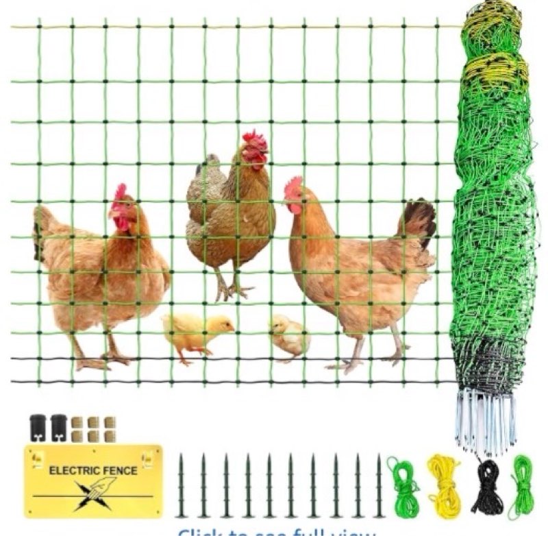 electric poultry netting, 47.2" h x 164'l electric chicken fence for chickens, ducks,turkeys, sheep,