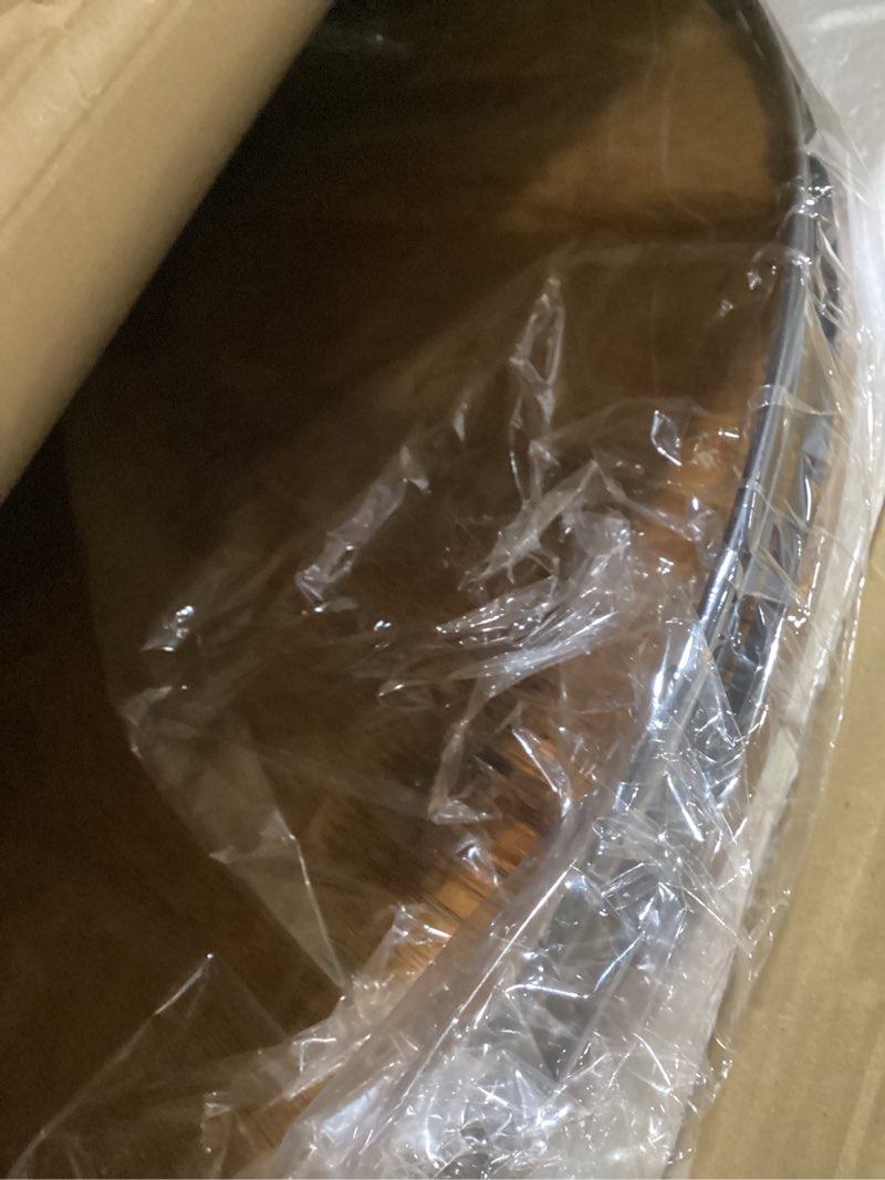 Condition photo showing Good Condition for 24" Lazy Susan Oak Wood Turntable Organizer for Cabinet, Farmhouse Round Wooden Large Lazy Susan Organization and Storage for Dining Table, Pantry, Kitchen, Countertop, Cupboard, Home Decor Brown & Black 24