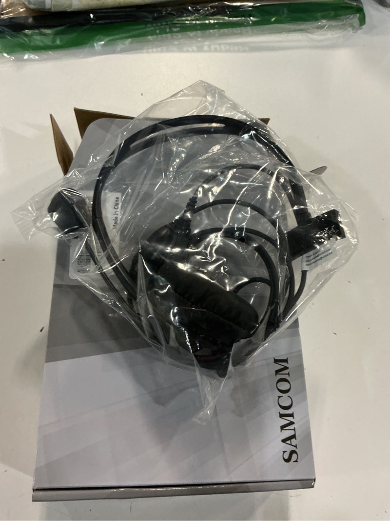 Condition photo showing New/Like New for SAMCOM Over The Ear Walkie Talkie Headset, 2 Pin Plug with Boom Mic PTT Overhead Headphone for Baofeng for Kenwood for Retevis Two Way Radios (Single Side, Adjustable Headband, Wired) 1 Pack