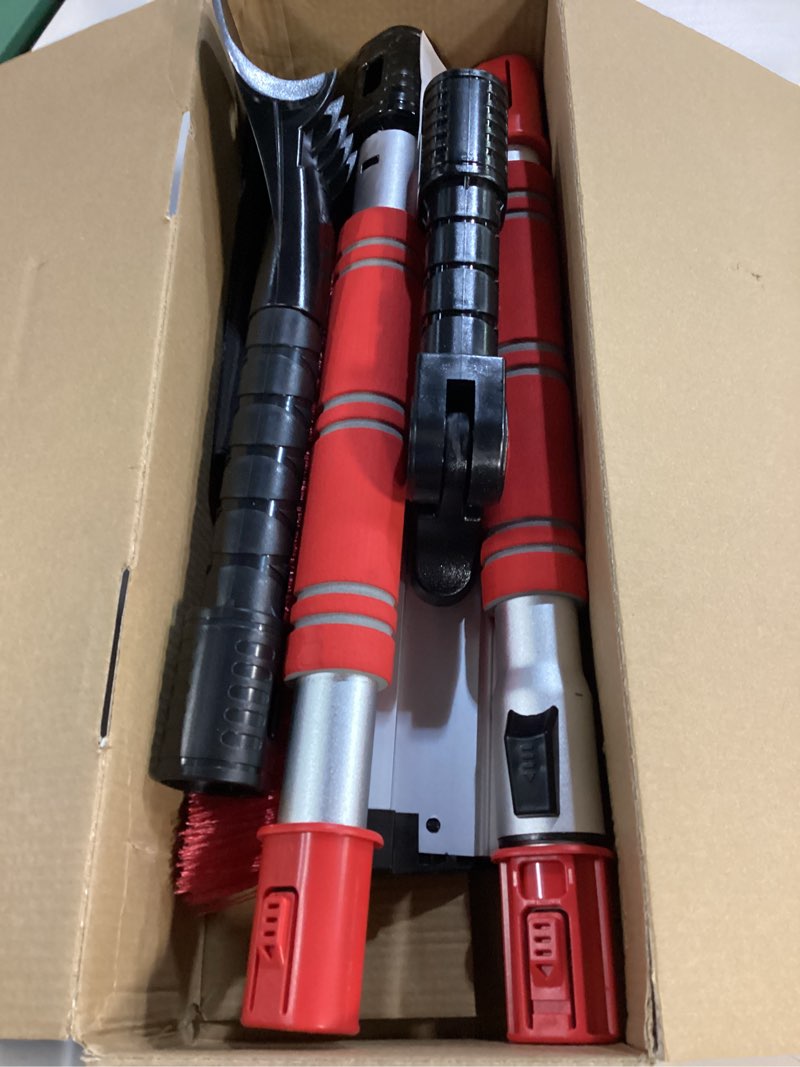 Condition photo showing Good Condition for FOVAL 62.4" Extendable Ice Scraper Snow Brush with Squeegee for Windshield Window Car Trucks SUVs, 270° Pivoting Brush Head, Essential Winter Tool Ice Snow Remover with Comfortable Foam Grip Large 2